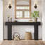 Console 63 po, canapé rectangulaire en bois naturel, console décorative pour entrée, couloir et salon (noir)-690970374