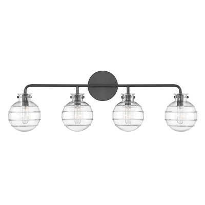  Éclairage pour salle de bain 4 lumières Mason en nickel satiné