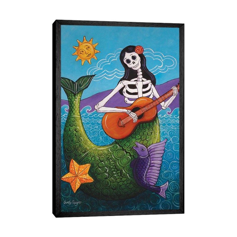 La Sirena by Candy Mayer - Print on Canvas, 101.6 cm H x 66.04 cm W, Black Framed