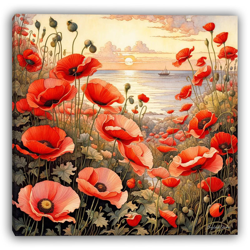 Seaside Poppies - Coastal Sunset