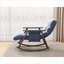 Petit fauteuil inclinable et berçant en velours bleu riche de 42 po par xpiyaer