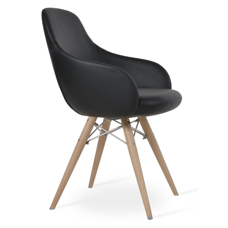 Chaise de salle à manger Gazel Arm Mw, Noir, Noir