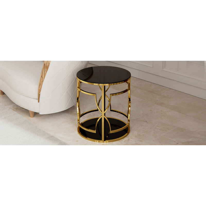 Tables de bout avec rangement Glam Gold, 19,7 po