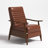 Irie Mid-Century Modern Leather Recliner With Solid Wood Frame-1644077971