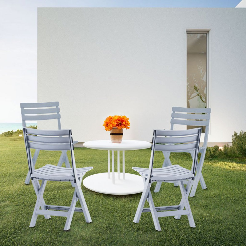 Ensemble de chaises pliantes d'extérieur Nayden, Gris