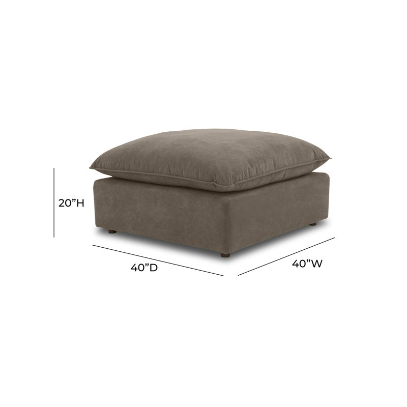 Pouf en velours brun chocolat Azevedo Malinda