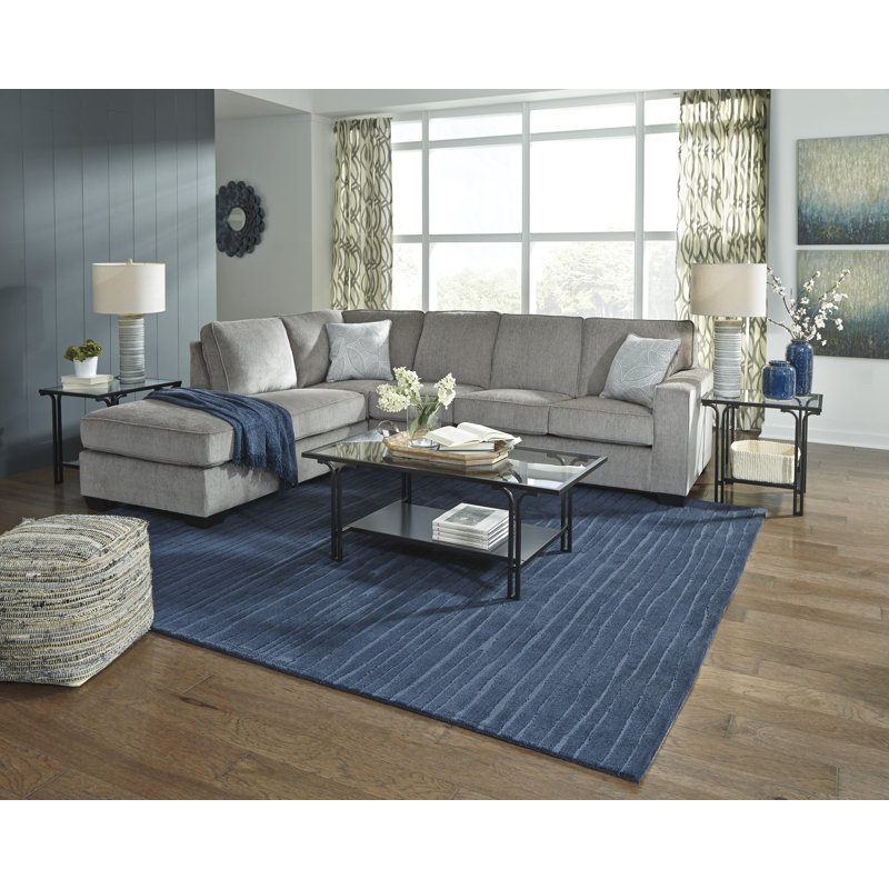 Canapé modulaire 2 pièces avec méridienne, causeuse et repose-pieds Altari