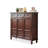Dark-brown Solid Wood Shoe Storage Bench