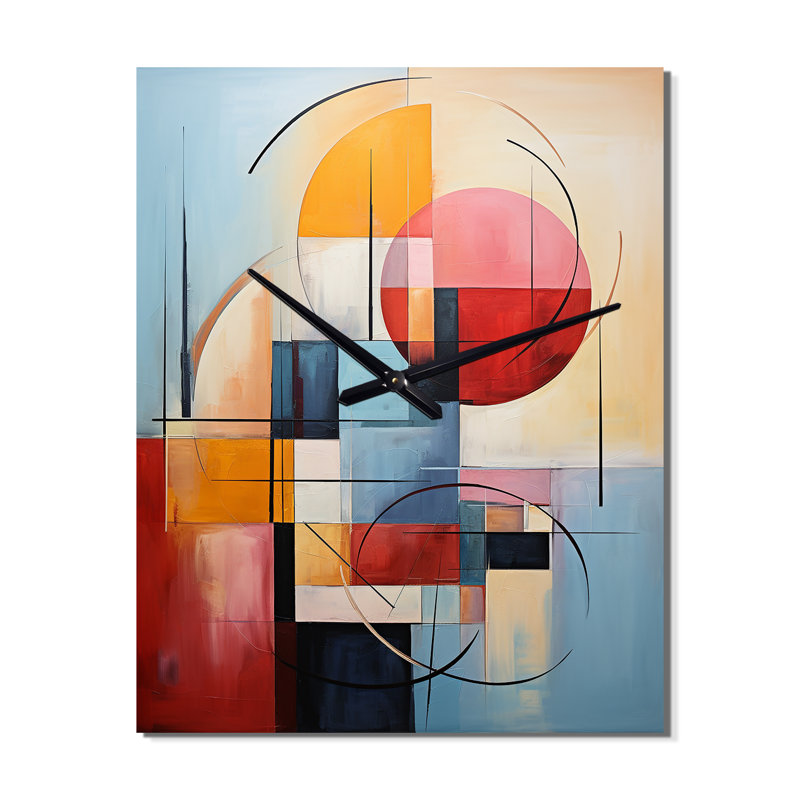 Horloge murale géométrique Abstraction Focus IV - Spirales abstraites surdimensionnée, Médium