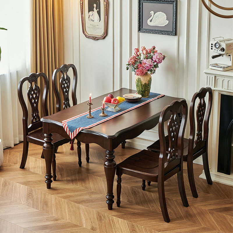 Elegant and durable solid wood table set, Walnut
