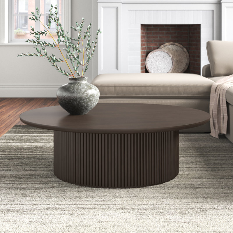 Chessa Solid Wood Single Coffee Table, Dark Brown