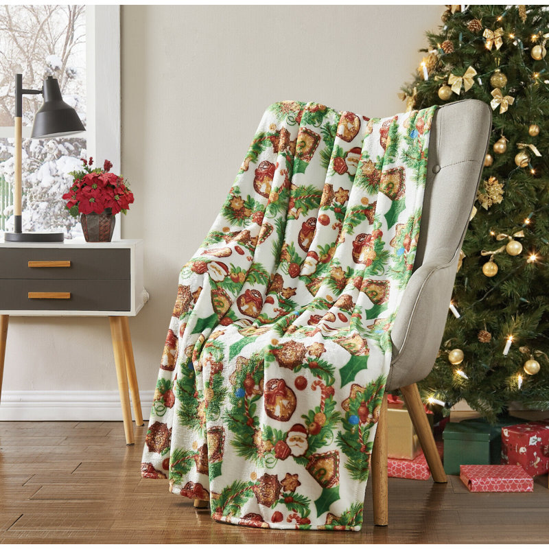 Jeté en peluche Yuletide Christmas Decor Kate Aurora