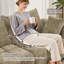 Causeuse en chenille de 81,5 po, canapé modulaire 2 places à assise profonde, accoudoirs et repose-pieds amovibles, pieds en bois massif, canapé de style Mid-Century moderne pour le salon, la chambre à coucher et l’appartement-652584868