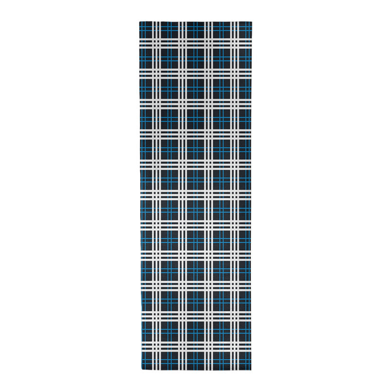Tapis noir à carreaux, Rond 5 pi