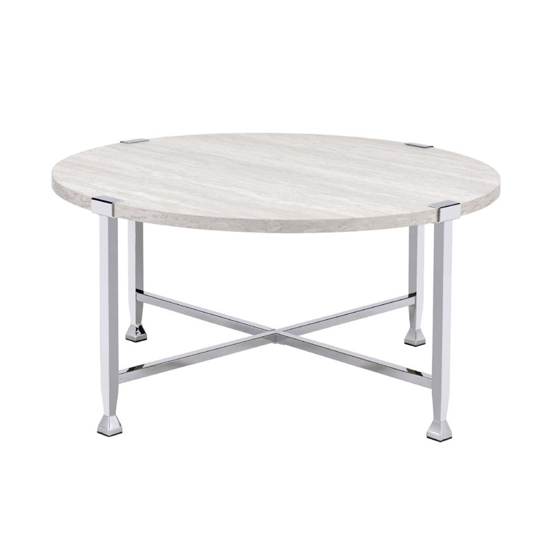 Table basse ronde avec cadre en métal