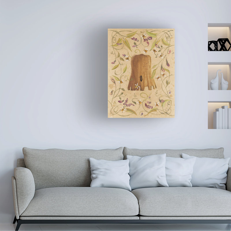 Art mural sur toile «boli Cheri Blum Bee Skep And Flowers II», H 47 po x l 35 po