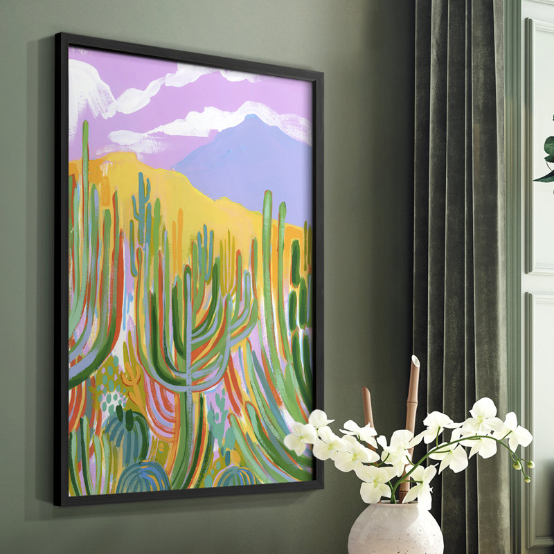 Lavender Desert I, reproduction encadrée - bois massif, Noir, H 28 po x l 22 po