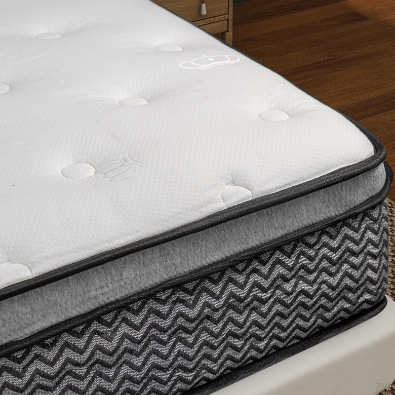 Matelas hybride à ressorts ensachés en mousse viscoélastique respirante, Grand lit