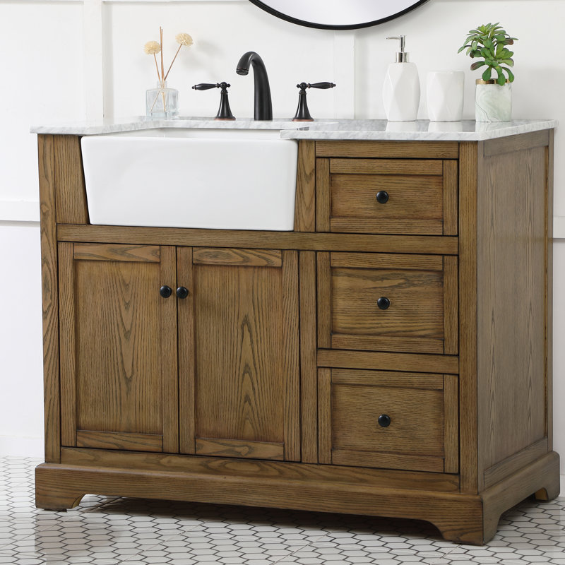 Ensemble de meuble-lavabo simple 42 po Pardue, Bois flottant