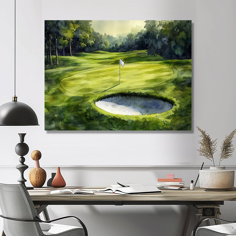 «Golf Course Champions Horizon II», reproduction de golf sur métal, 12" H x 20" W