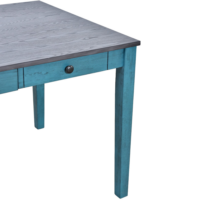 Ensemble de table de salle à manger en bois Mid-Century 6 pièces, ensemble de table de cuisine avec tiroir, chaises rembourrées et banc