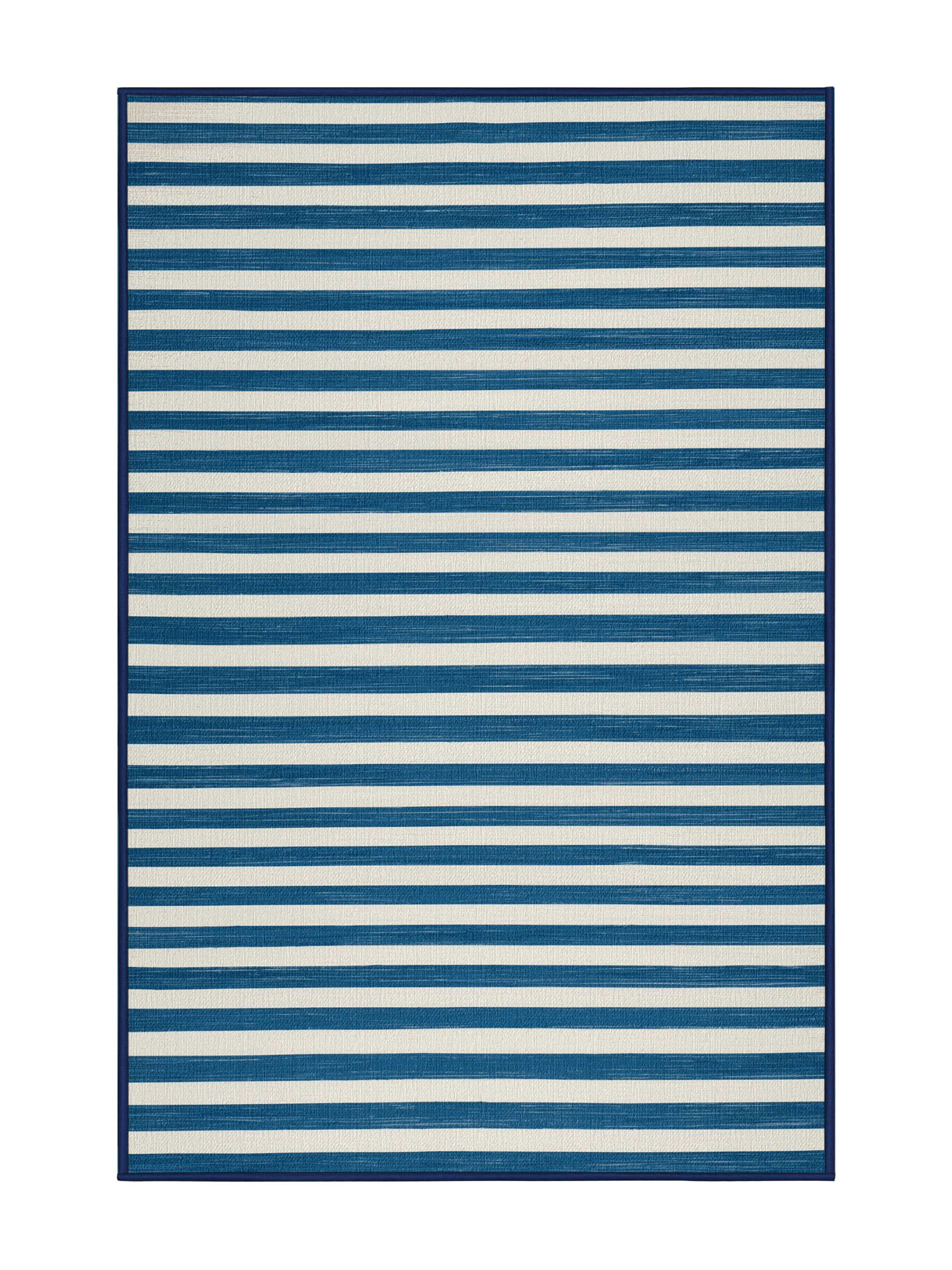 Long Horizontal Rug Longshore Tides Machine Washable Horizontal Stripes Blue Area Rug | Wayfair