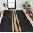 Amandus Rustic Farmhouse Wide Ticking Stripe Jute Black/Natural Rug-1794462473