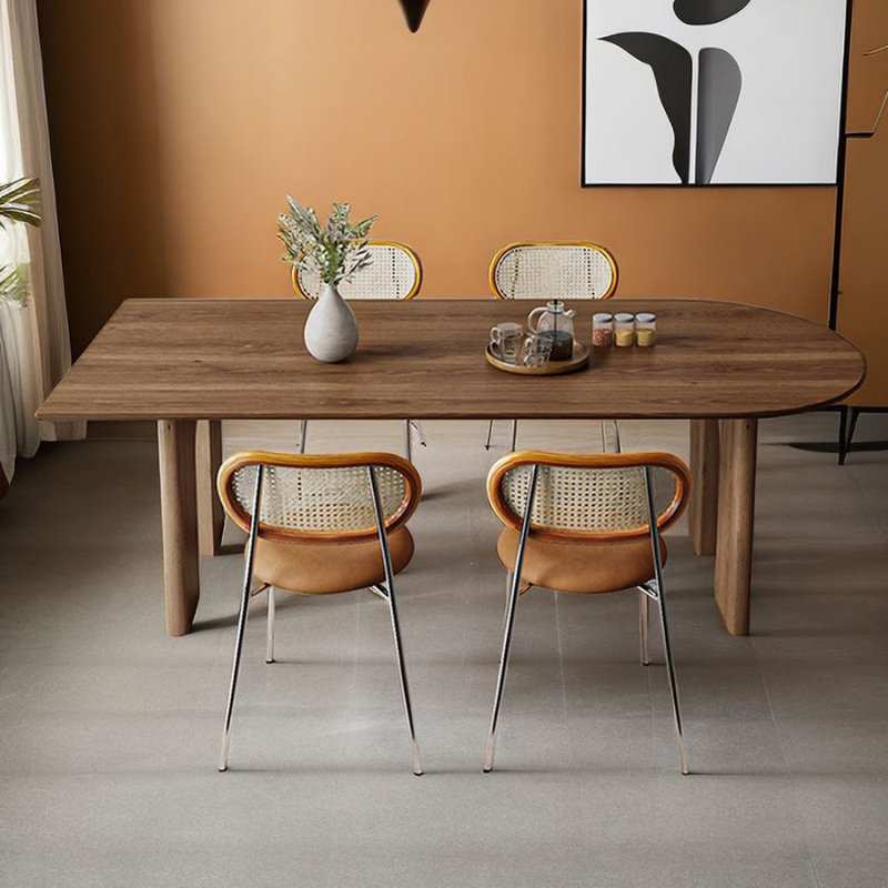 Table de salle à manger Modern, H 29,53 po x L 94,49 po x l 35,43 po, Brun noisette