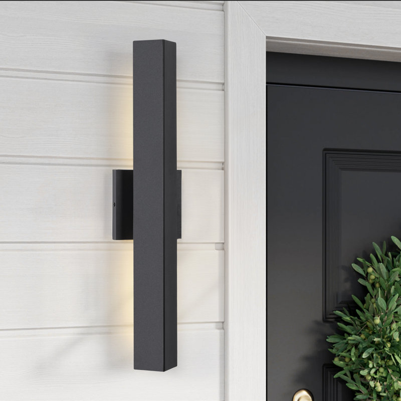 Mosra Modern Minimalist Black Outdoor LED Wall Sconce, 1 Light