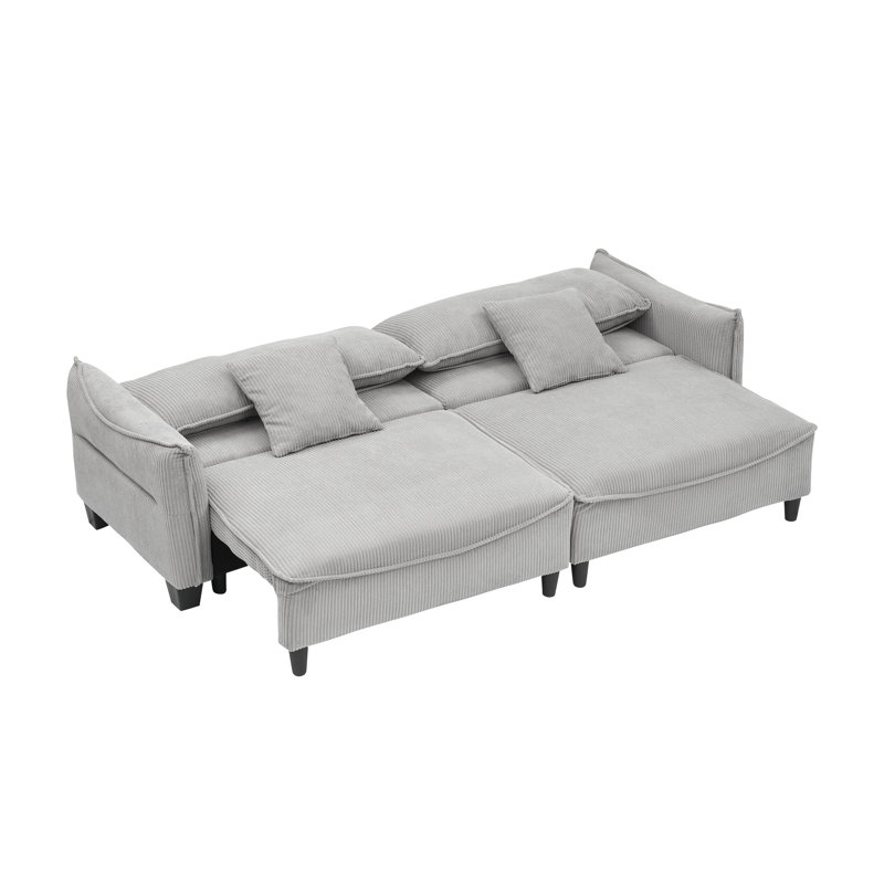 Velours côtelé gris polyvalent pour différentes occasions - utilisation avec deux coussins décoratifs et une maison confortable