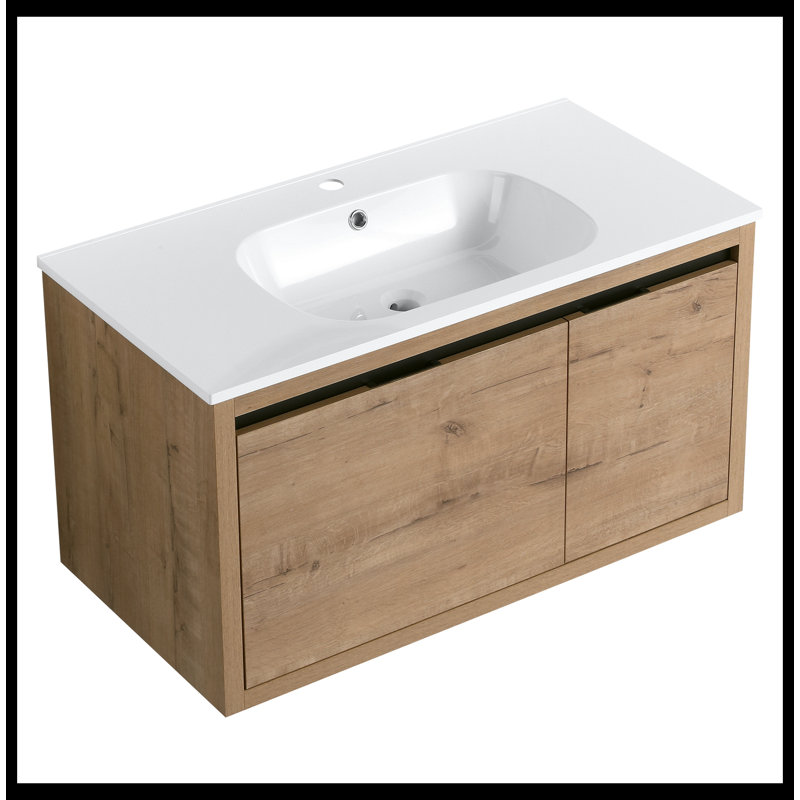 Meuble-lavabo mural avec lavabo en gel