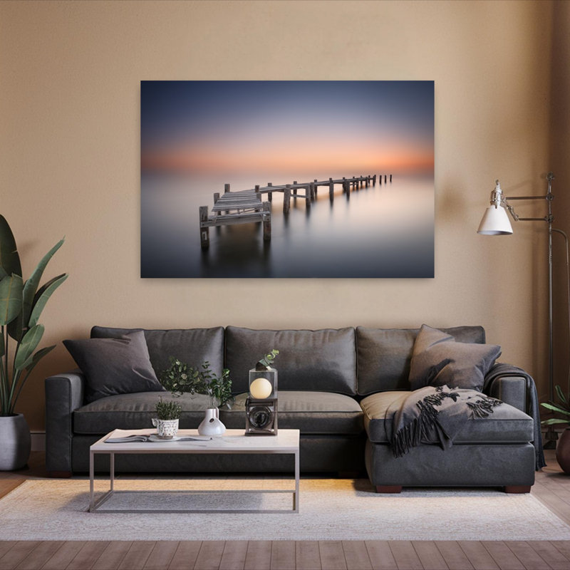 Broken Pier, art dramatique minimaliste, lever de soleil, océan pacifique, H 40 po x l 60 po