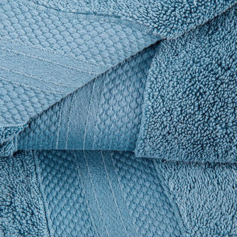Ensemble de serviettes de bain 100% coton Aria, Bleu denim