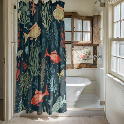 Rideau de douche standard 1 pièce Marine Allure