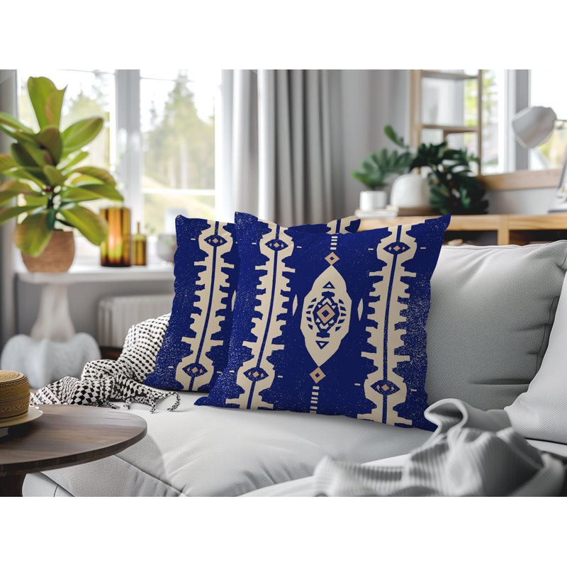Oreiller réversible intérieur / extérieur Tallu, Navy Blue, 18 x 18