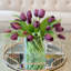 Real Touch Faux Tulip Arrangement In Glass Vase-1225670880