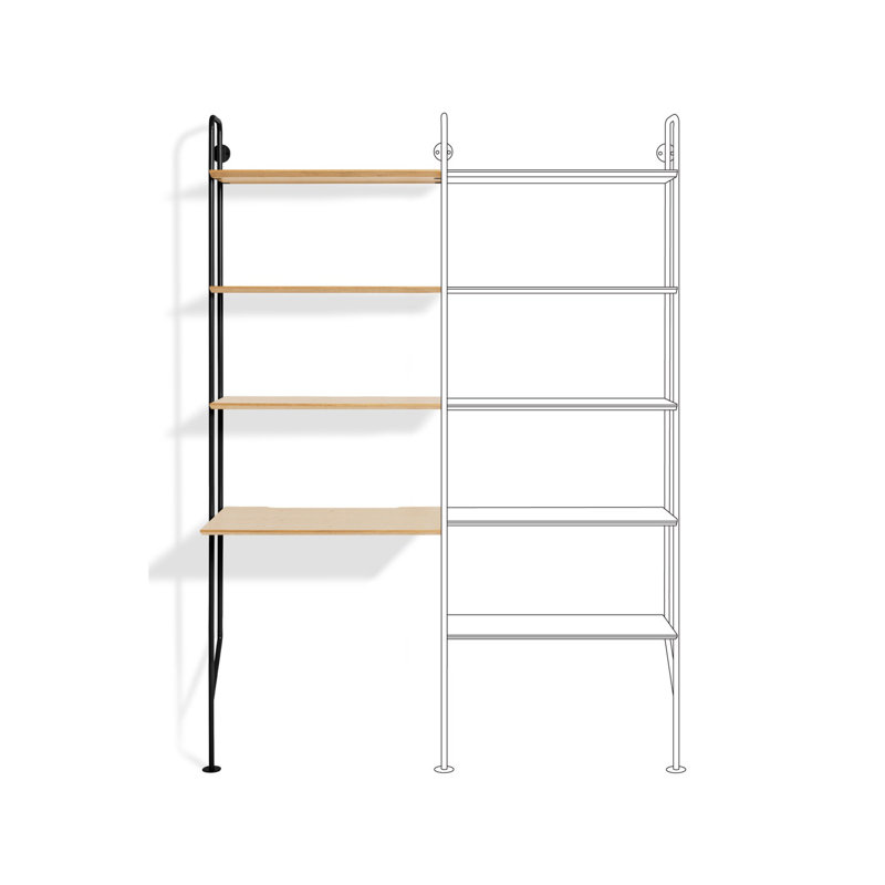 Hitch Desk, Black, White Oak