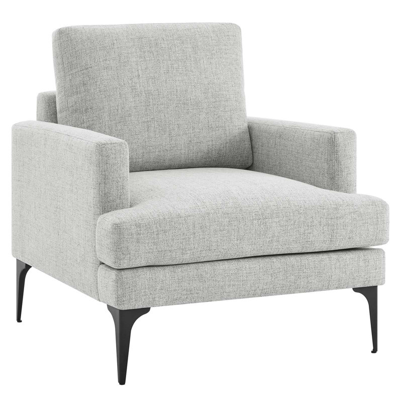 Fauteuil Modway Evermore, Gris clair