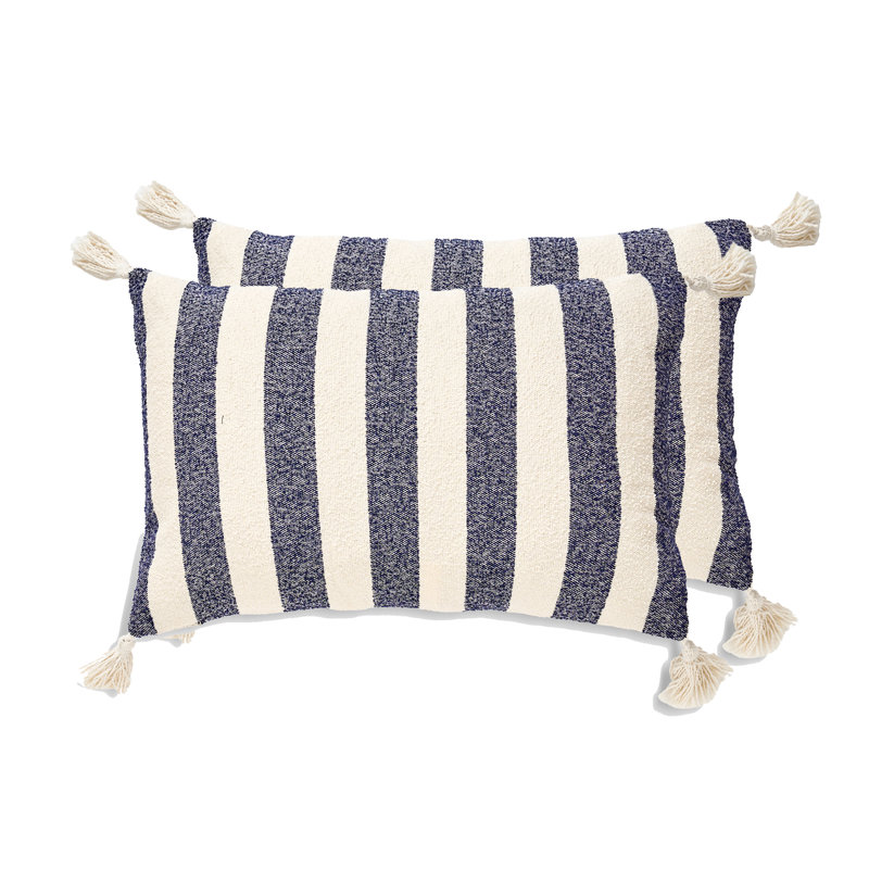 Ensemble de 2 coussins French Stripe, Polyester, Île Seymour Nord, Galapagos