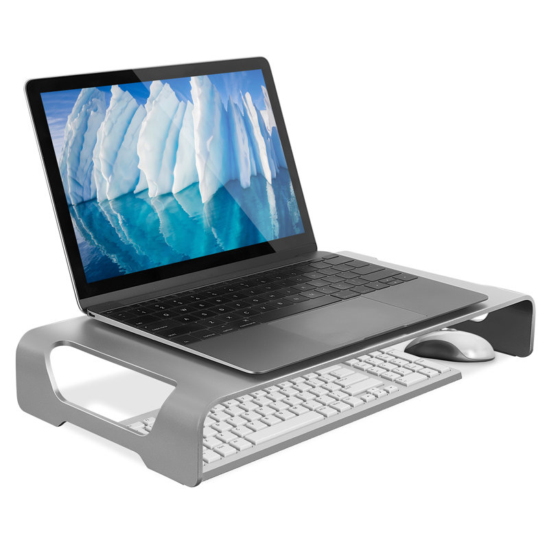 Support pour moniteur Imac - Support pour écran large Unibody - Support pour écran de bureau en métal avec rangement pour clavier - Support pour écran de bureau universel pour PC, Imac, Macbook, ordinateur portable