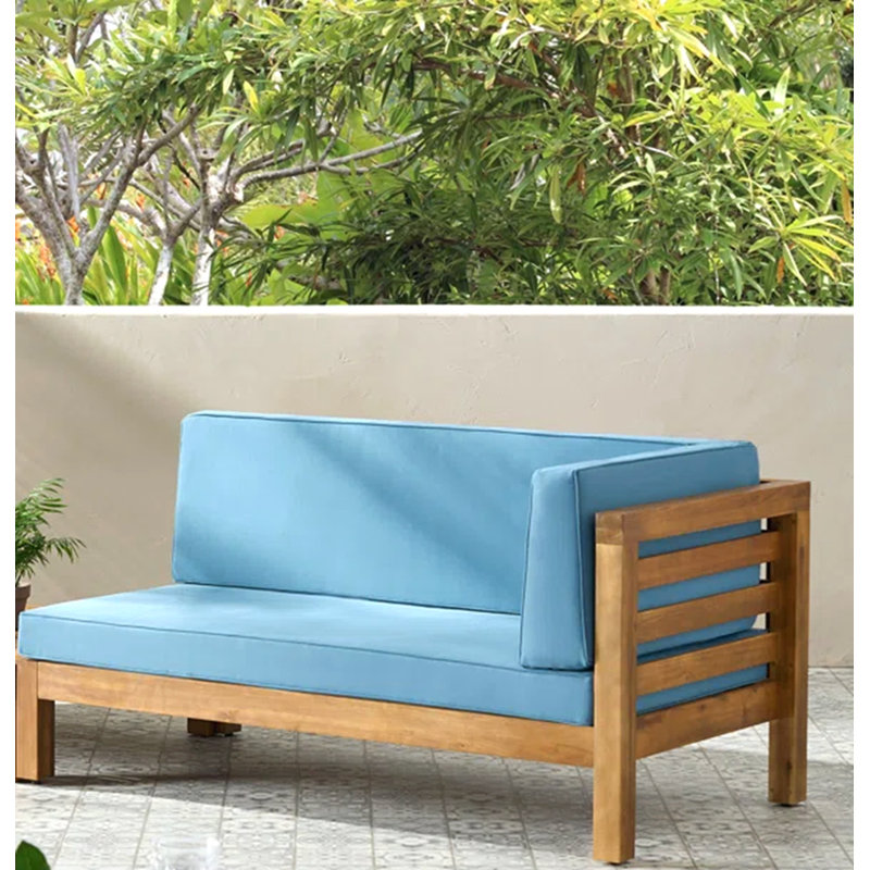 Oana Corner Bench-R, Blue, Blue, Brown