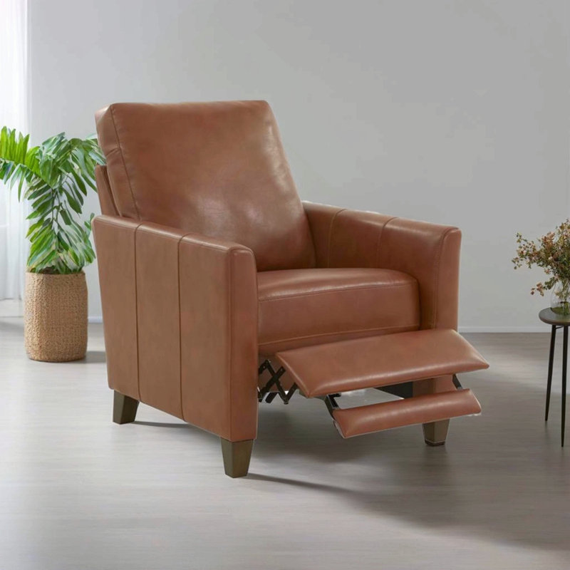 Fauteuil inclinable moderne en similicuir, Brun