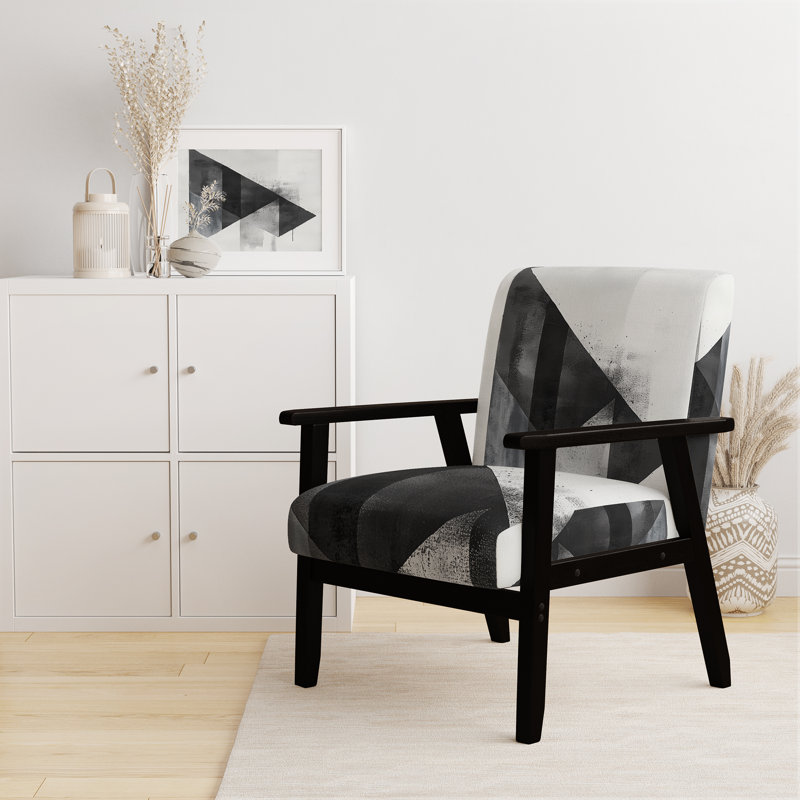Chaise d'appoint Abstract Shapes, Accoudoirs carrés noirs