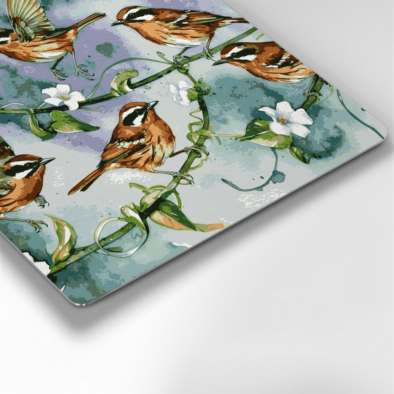 Birds Southern House Wren, art mural en métal bleu