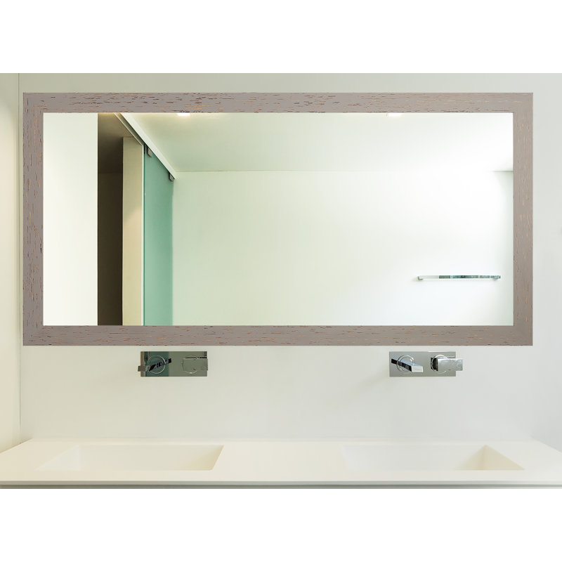 Miroir de salle de bain Hensel, Gris/rouge, 31 po x 61 po
