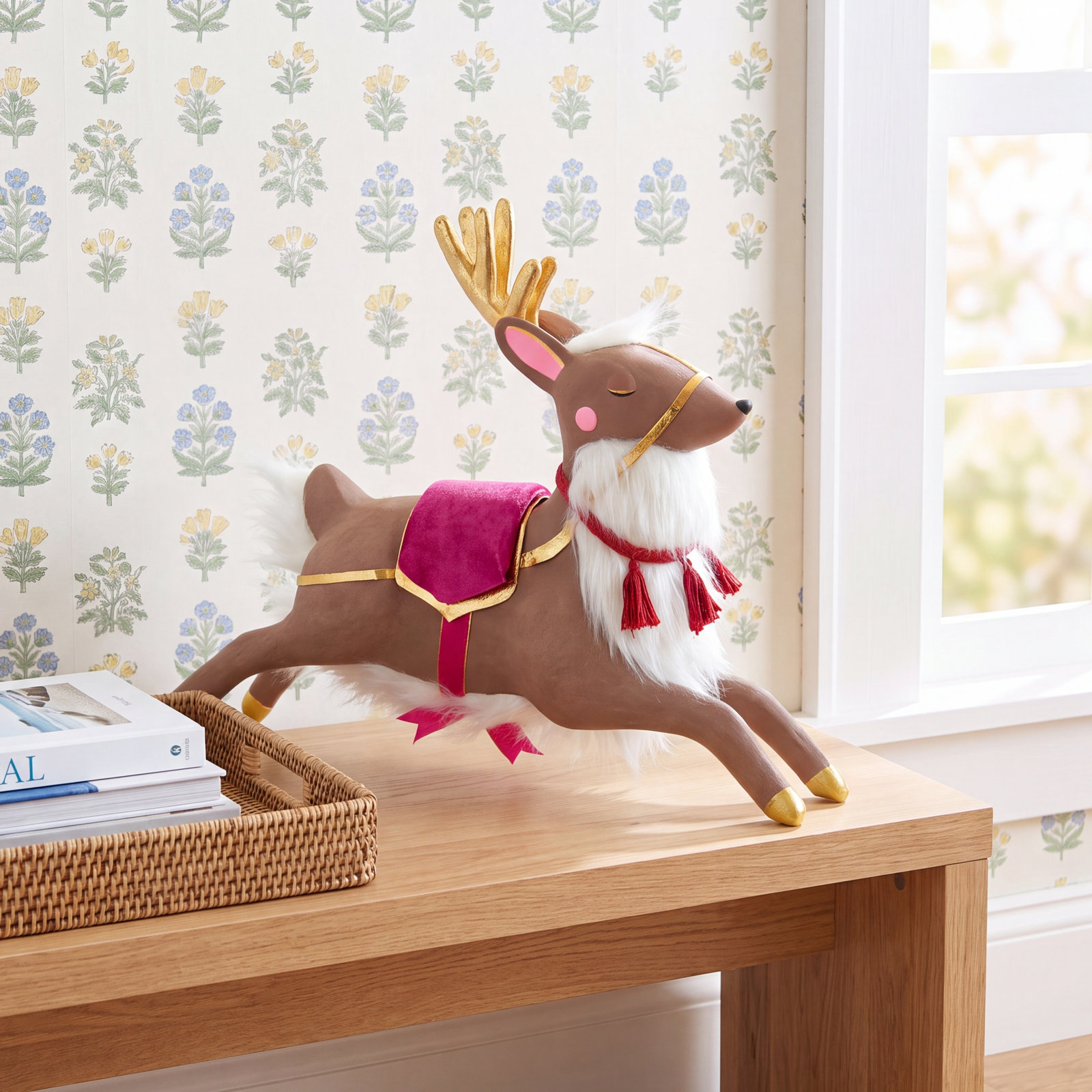 Papa Noel Reindeer Tabletop Decor