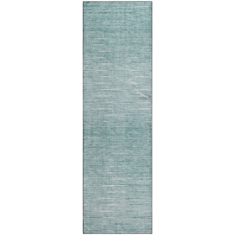 Premium Machine Washable Prisco Aqua Rug, Runner 2'3" x 7'6"