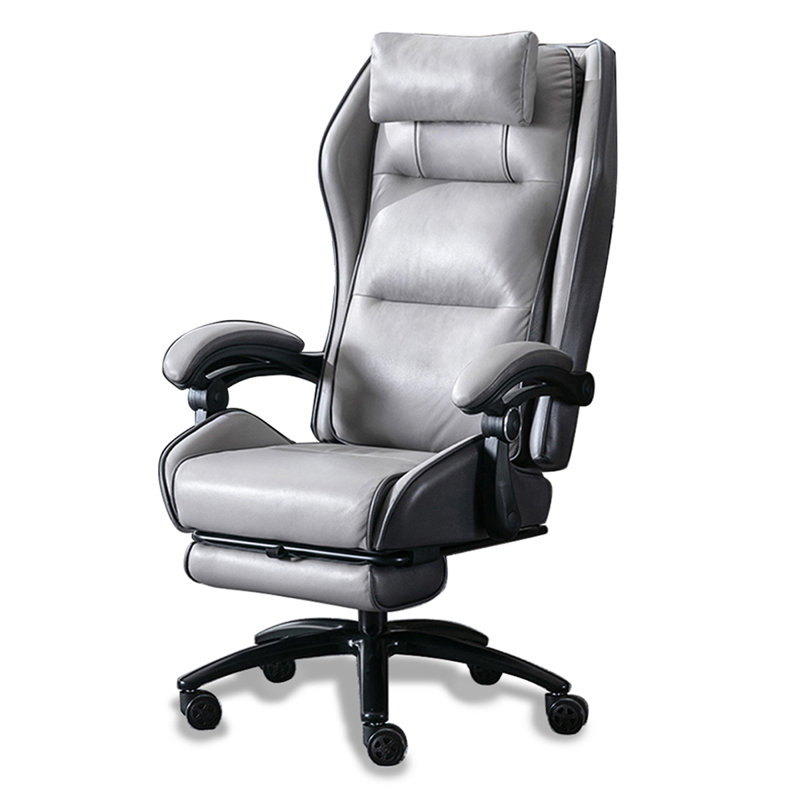 Faux leather office chair with reclining function