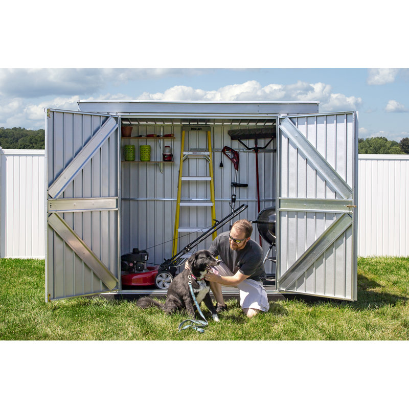 Elite Steel Storage Shed, 8X4, Galvalume