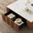 35.43" Modern Square Coffee Table With Sintered Stone Top And Double Drawers, Walnut Finish